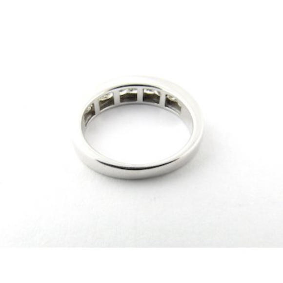 Vintage 14 Karat White Gold Princess Cut Diamond Wedding Band Size 6 #2516 - Picture 4 of 6